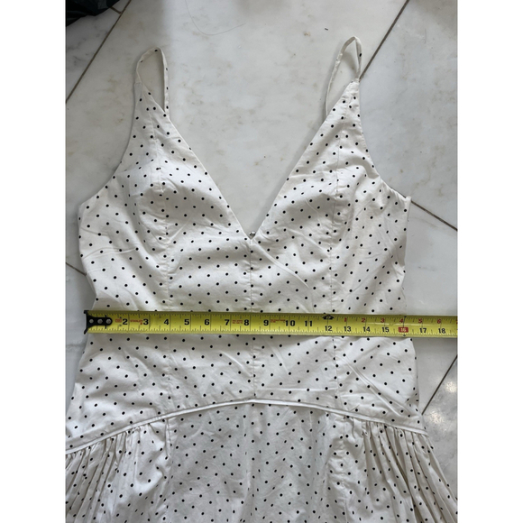 NWT Free People Ivory Polka Dot Corset High-Low Drop-Waist Midi Dress Size Large - Picture 5 of 10